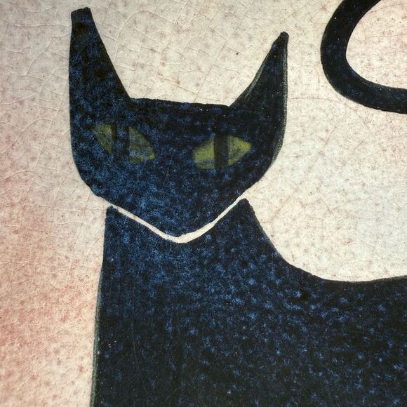 Signed Handpainted Cat & Bird Ceramic Pottery Bowl - Picture 2 of 7